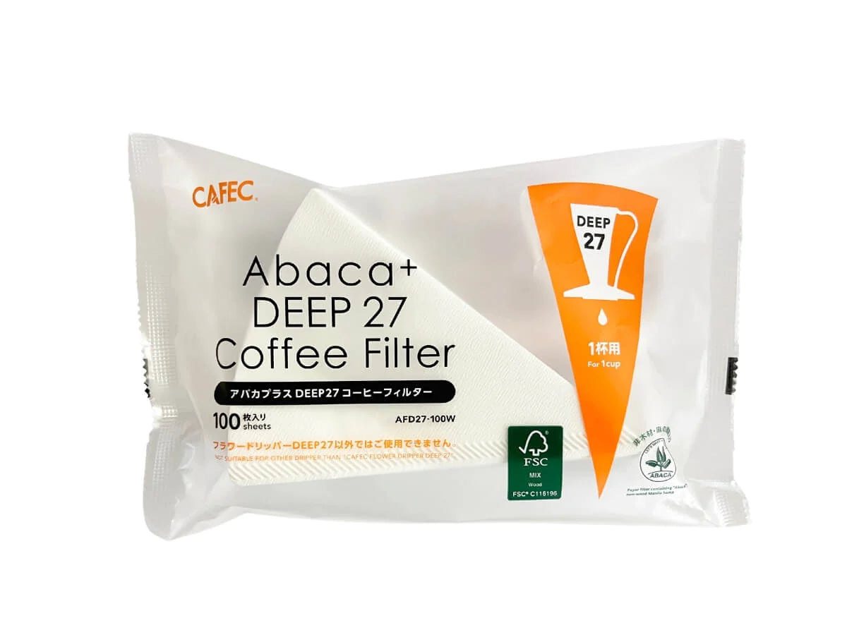 CAFEC | ABACA+ DEEP 27 COFFEE FILTERS (100PK)