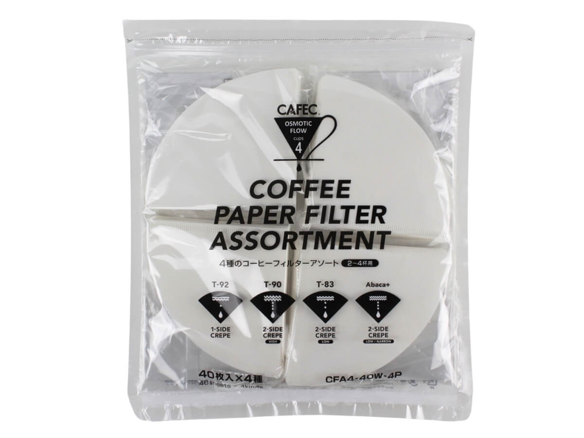CAFEC | 4P COFFEE PAPER FILTER ASSORTMENT (4 X 40PK)